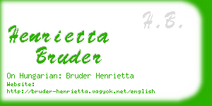henrietta bruder business card